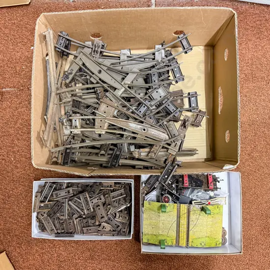 Hornby O Gauge Qty Assorted Turnouts and Points with parts and track plates