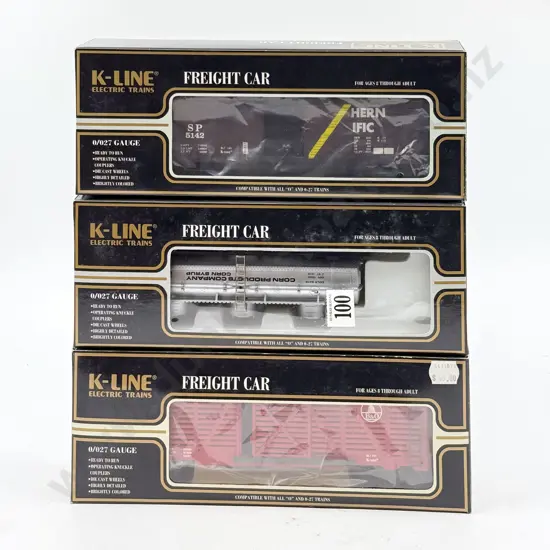 K-Line Electric Trains O Gauge Boxed Three Freight Cars