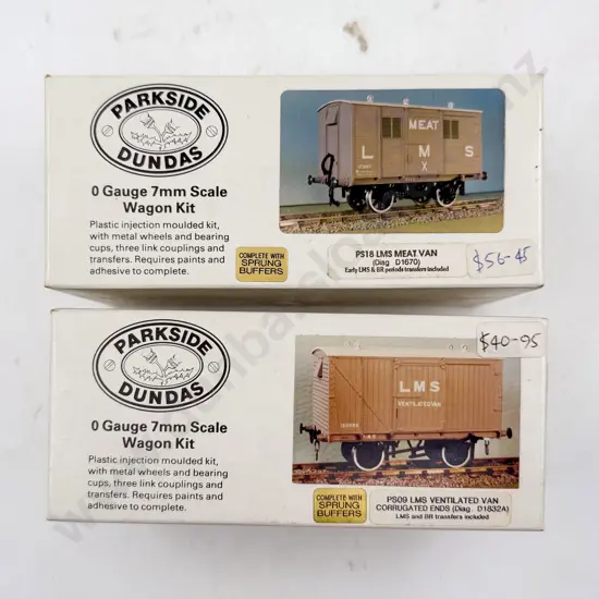 Parkside Dundas O Gauge Two Wagon Kits LMS Meat and Ventilated Van