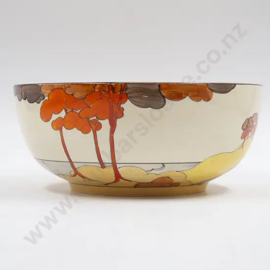 Clarice Cliff Bizarre Coral Firs Pattern Fruit Bowl