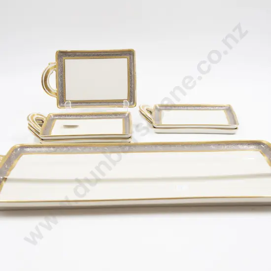 Czech Mid C20th Afternoon Tea Tray & Six Side Dishes