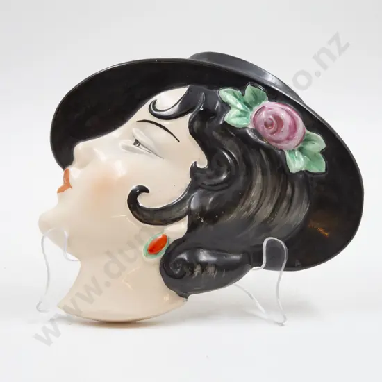 Art Deco Royal Dux Wall Plaque portrait Bust of Spanish Lady