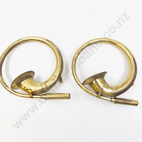 Pair of Vintage Brass Car Horns