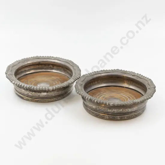 Pair Wm IV S/S Wine Coasters