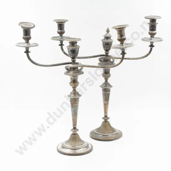 Pair Vict S/P 2 Branch Candleabra