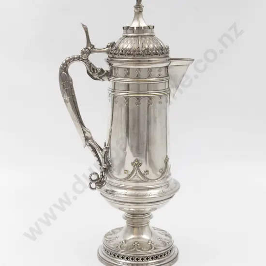 Gothic Revival Ecclesiastical Communion Wine Jug In The Manner Of A W Pugin