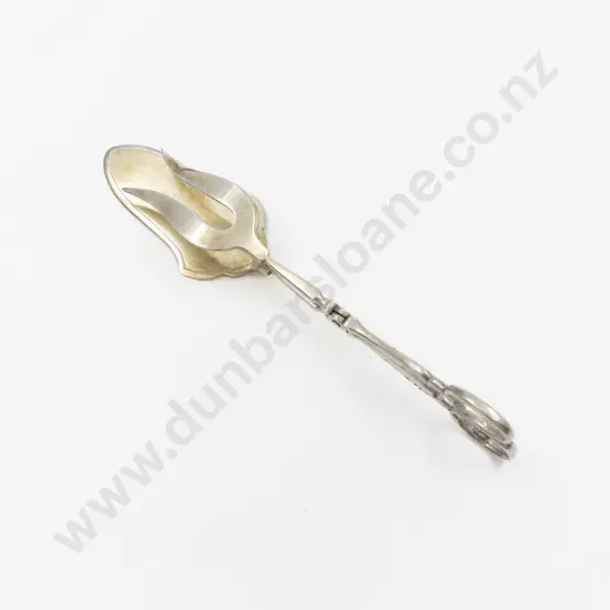 Pair .800 Silver Asparagus Tongs