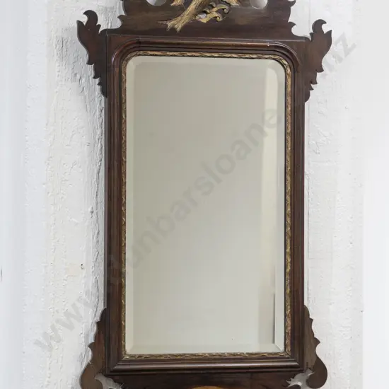 Geo III Mahogany Fretwork Wall Mirror