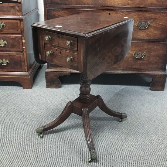 Regency Mahogany Drop Leaf Work Table