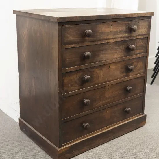 C19th Mahogany 5 Drawer Chest