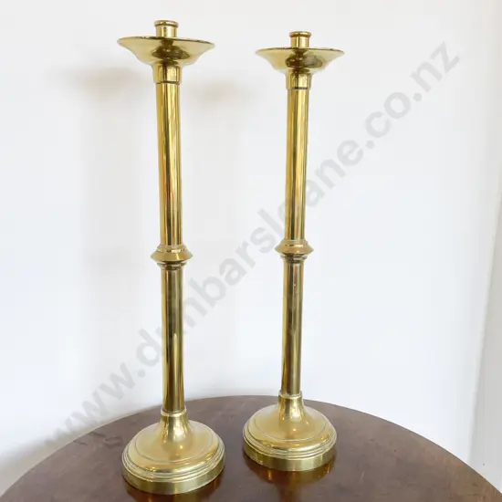 Pair Of Brass Ecclesiastical Altar Candlesticks
