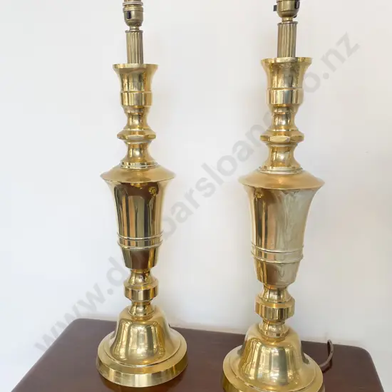 Pair Of Modern Brass Table Lamps