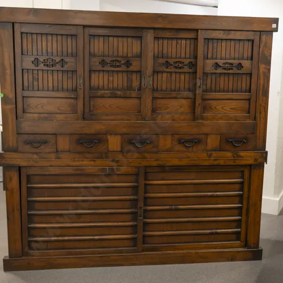 Large Antique Japanese Tansu Cypress & Cedar Kimono Chest