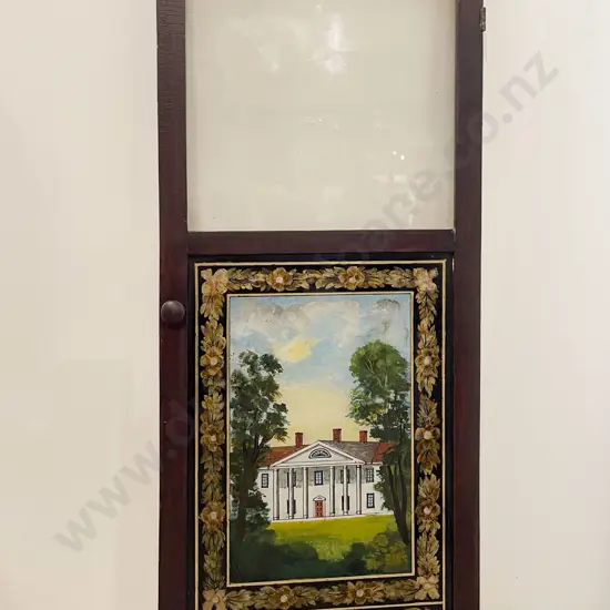 A Late C19th American Glazed Mahogany Cabinet Door