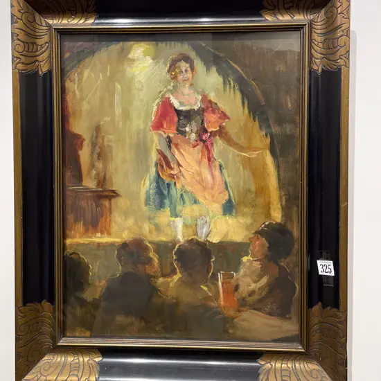 S C Maran Chorus Girl Oil on Board