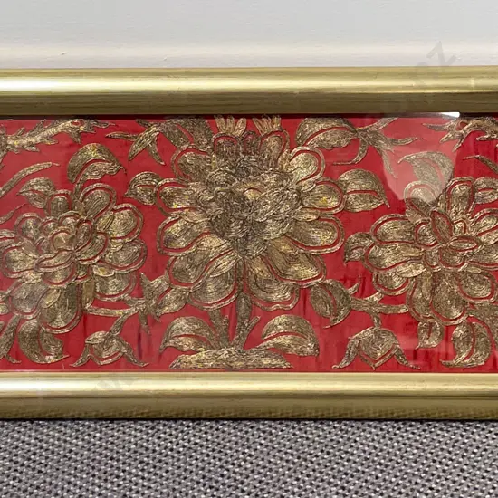 C19th Chinese Malay Gold Thread Embroidered Panel