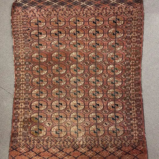 Antique Persian Bokhara 168cm x 127cm (very worn)