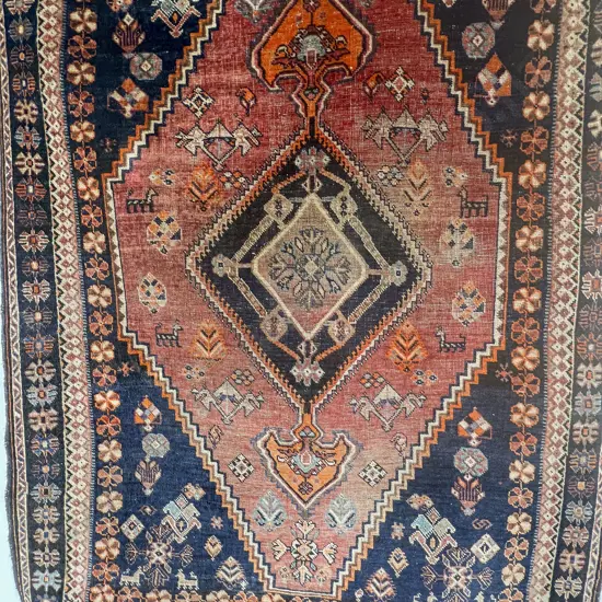 Antique Persian Rug 178cm x 124cm (worn)