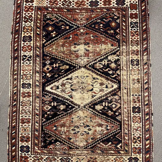 Antique Persian Rug 172cm x 132cm (very worn)