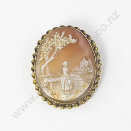 Victorian 9ct Framed Classical High Relief Cameo Brooch