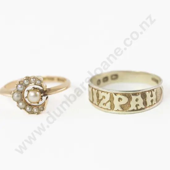 Victorian 18ct Pearl Crescent Ring