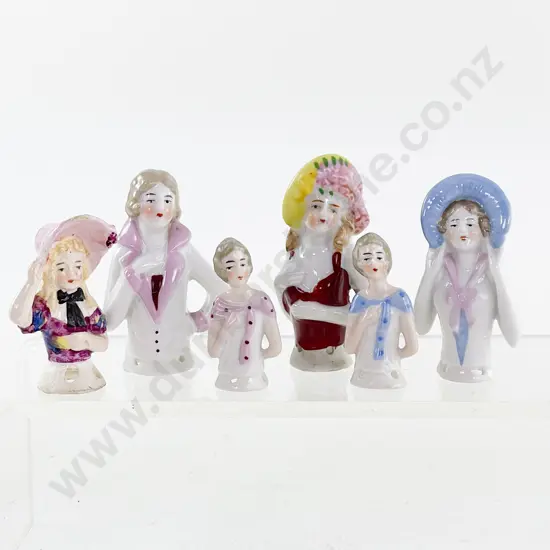 Six German China Half Head Dolls