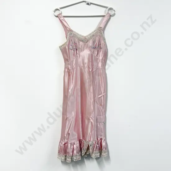 C1940's Pink Satin Petticoat