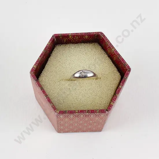 10ct White Gold Single Cut Diamond Babies Ring