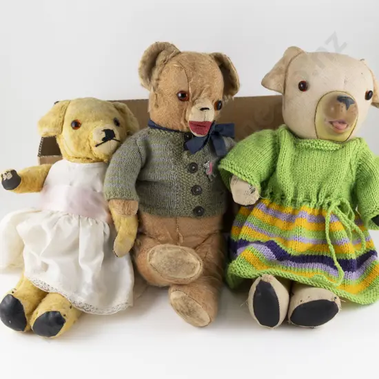 Three Vintage Pedigree Teddy Bears