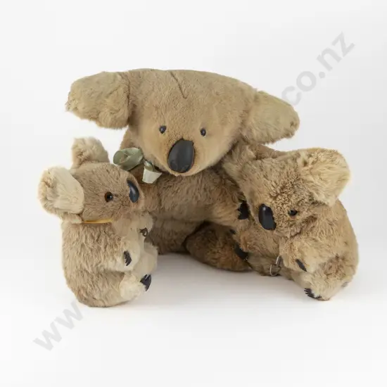 Three Vintage Australian Real Fur Koala Bears