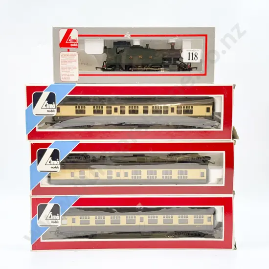 Lima Boxed Steam 2-6-0T GWR 4589 and Three GW Corridor Coaches