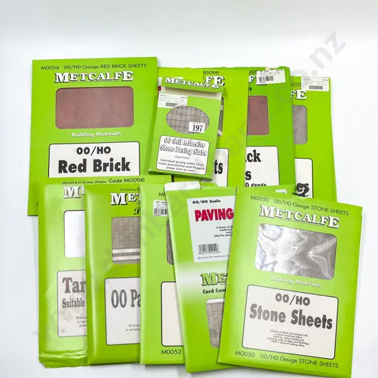 Metcalfe Ready Cut Card Paving Brick and Stone Packs (12) some used