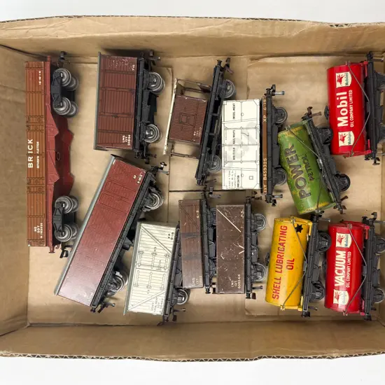 Hornby Dublo Twelve Assorted Tinplate Rolling Stock Wagons