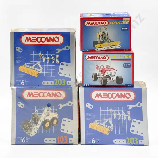 Meccano Boxed As New 203x2 Plough & Roller 103 Bulldozer with 2501 and 2401