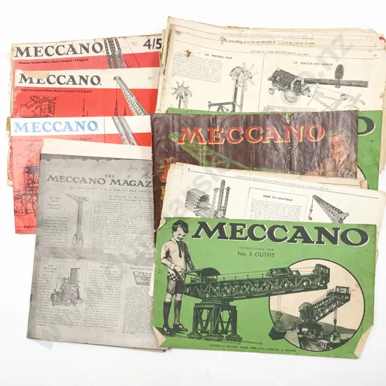 Meccano Instruction Booklets 0-1 2/3 4/5/6 and bundle of part booklets