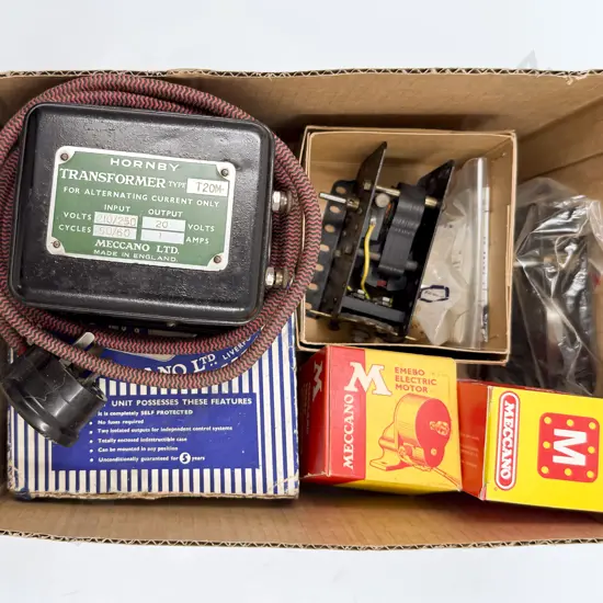 Meccano/Hornby Two Transformers with Four Various Motors