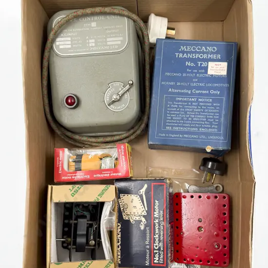 Meccano/Hornby Two Transformers with Four Various Motors