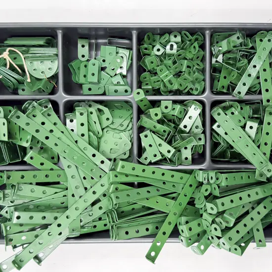 Meccano Qty Restored Green Double Angle Strips Brackets and Various (3kgs)