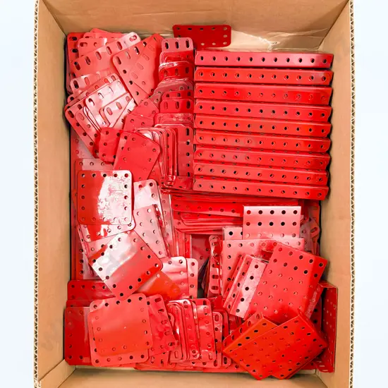 Meccano Qty Restored Red Flanged and Flat Plates & Various (6kgs)
