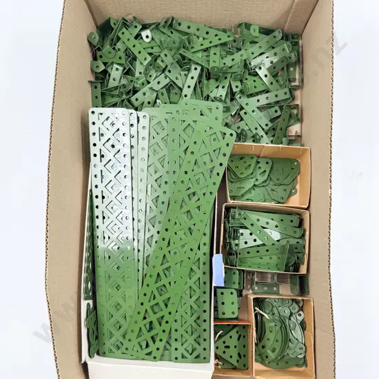 Meccano Restored Green Strips Braced Girders Double Angle Strips and Various