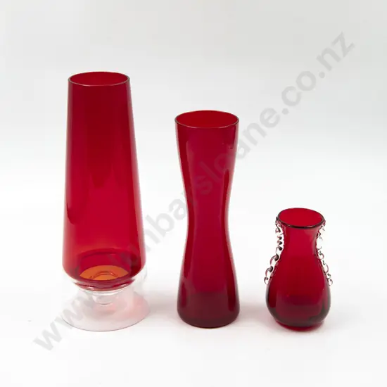 Whitefriars Two Vases & Candle Stand