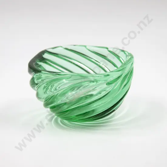 Italian Mid C20th Venini Bottle Green Swirl Bowl