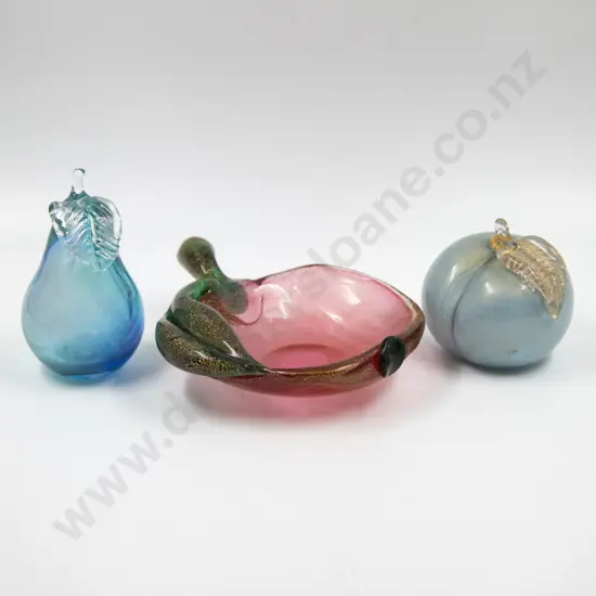 Italian Mid C20th Glass Apple & Pear Forms
