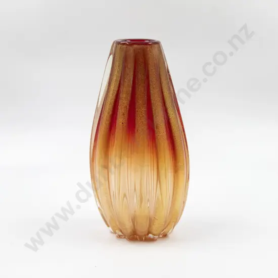 Italian Mid C20th Murano Ribbed Vase