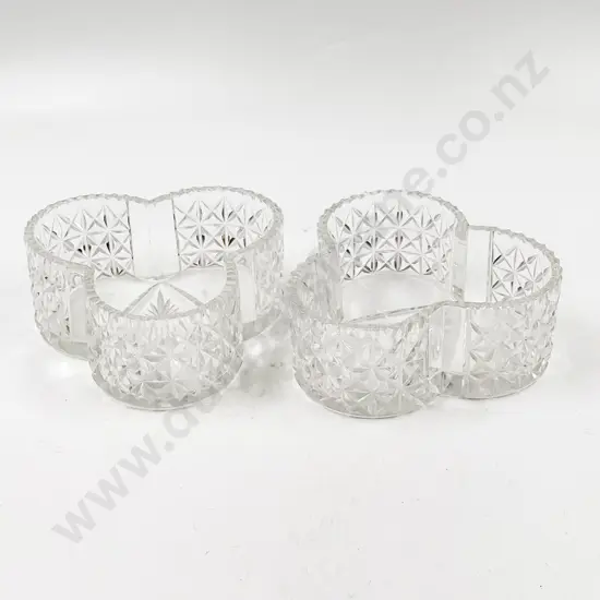 Two Early C20th Crystal Spade Shaped Dishes
