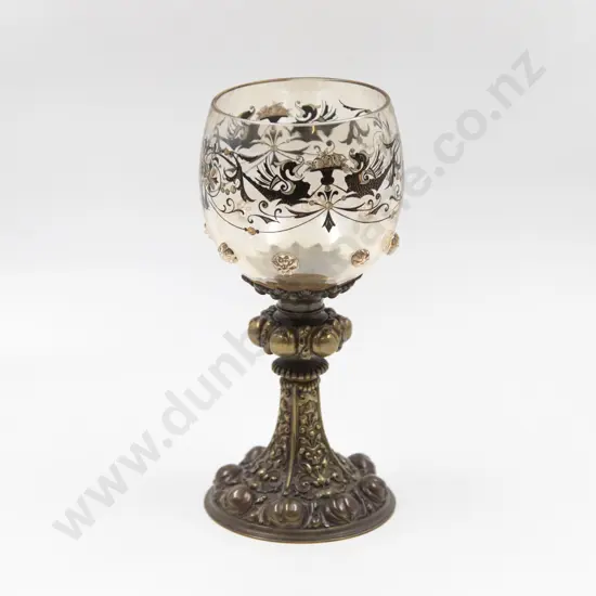 Early C20th Bohemian Gothic Chalice Goblet