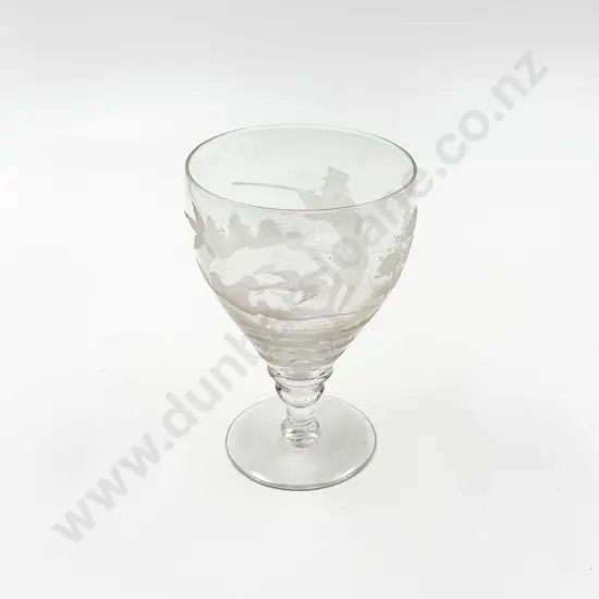Victorian Oversized Goblet Engraved with Hunting Scene