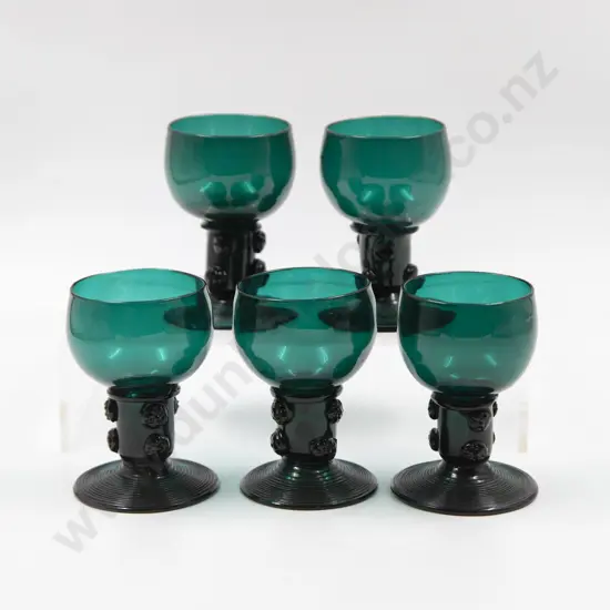 Five Bristol Green Glass Roamers