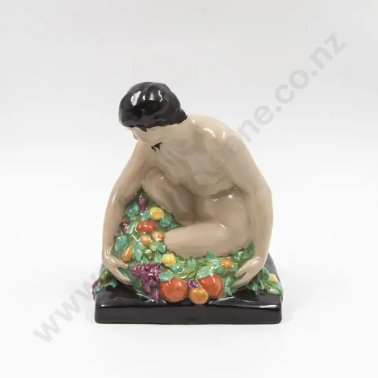 Art Deco Unidentified Ceramic Nude Figure Signed Bouzaine