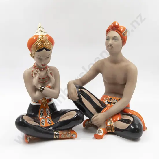 Mid C20th C.I.A. Manna Torino Oriental Dancer Pair No. 207 & No. 573